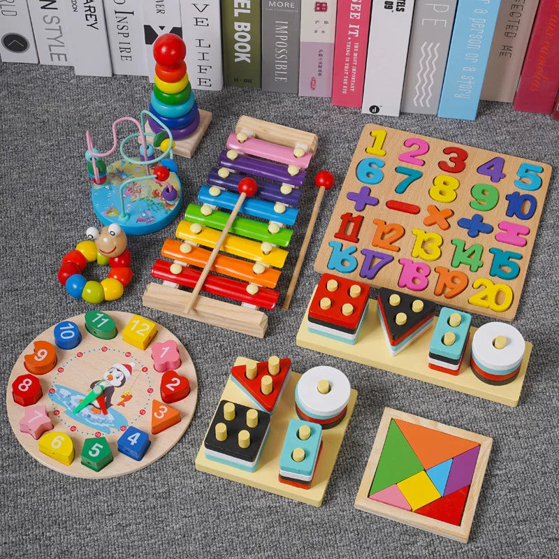 Childhood Learning Wooden Colorful Blocks